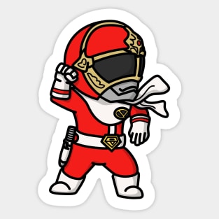 GoggleRed Super Sentai Chibi Style Kawaii Sticker